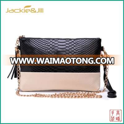 Gf-J543 2017 New Fashion Crocodile Grain Chain Leather Ladies Handbag Clutch Bags