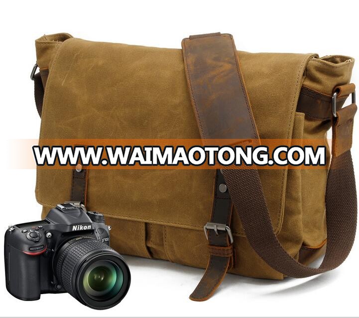 High quality canvas with leather video camera bag